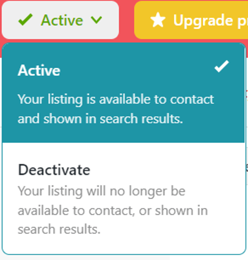 How to delete your listing