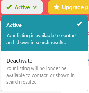 Roomies active and deactivate listing