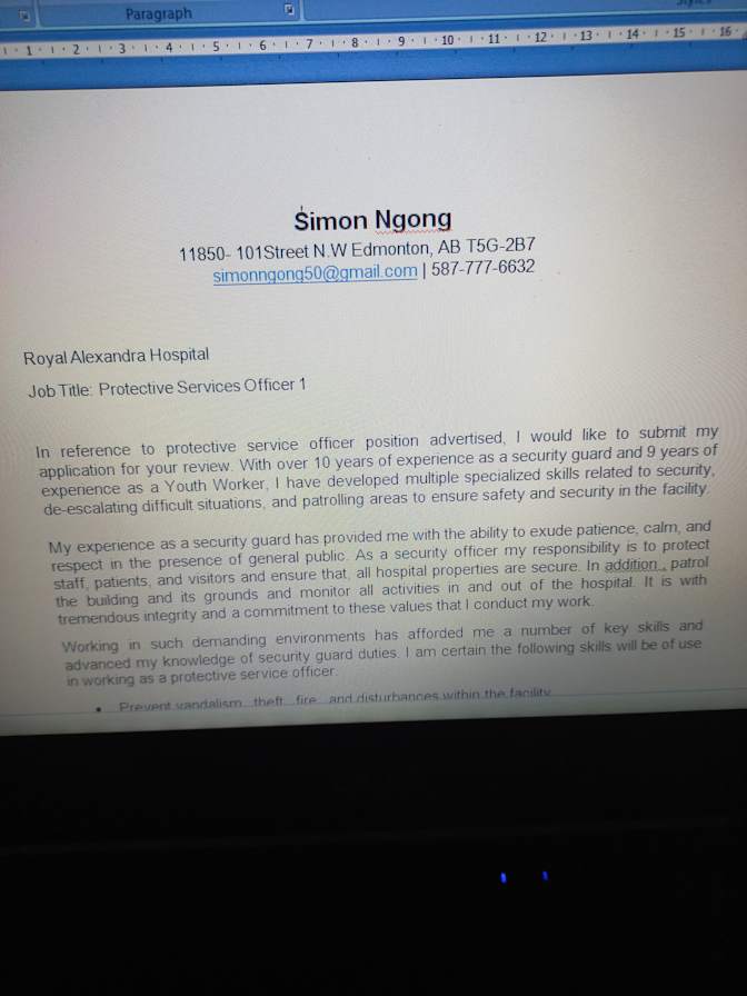Photo of Simon Ngong's room