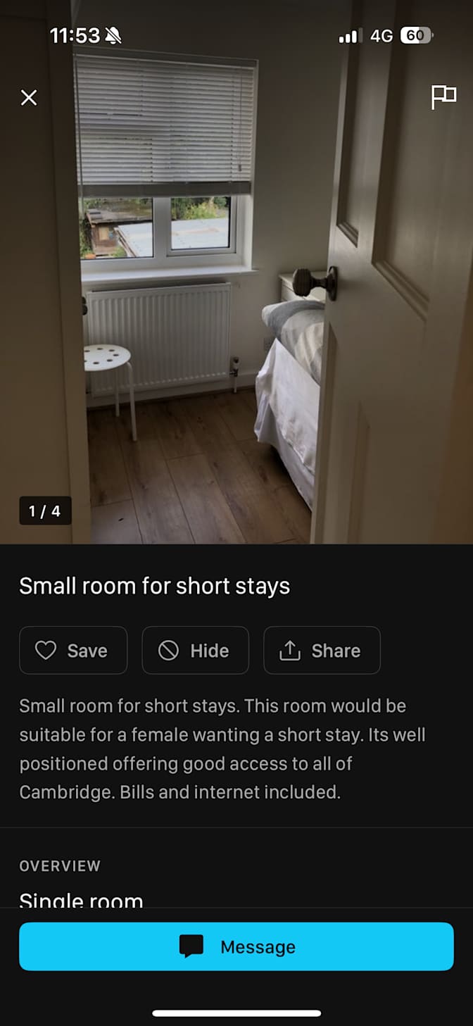 Photo of Tracey Smith's room